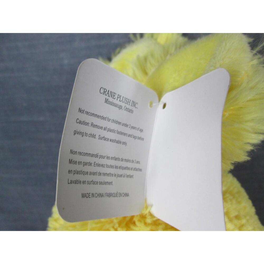 NWT Crane Plush Bunny Rabbit Easter Yellow Sitting Bow 12" Stuffed Animal Toy - Picture 6 of 8